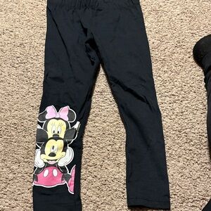Disney Black Leggings with Minnie Mouse Design